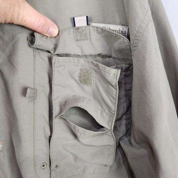 Columbia Mens PFG Vented Button Up Shirt Extra Large XL Kahki Fishing Outdoor - Picture 10 of 13